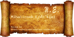 Mihalicsek Ezékiel névjegykártya